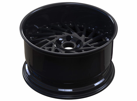 BBF14 Cheap deep dish Custom Forged 2 Piece Wheels Flat Lip Black Rims